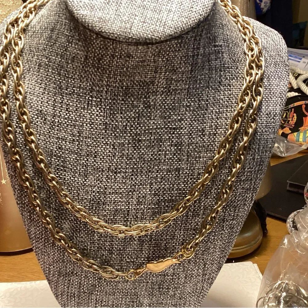 Gold-Tone Long Rope Chain Necklace